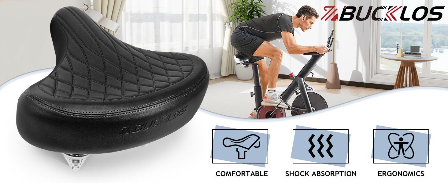 BUCKLOS Bike Seat for Comfort Men Women Wide Bicycle Seats Large Bike Saddle for Ebike Beach Cruiser Peloton Stationary Bike Ergonomic Gel Foam Bicycle Seat suitable for city, mountain, and road bikes ebike parts ride ebikemod BUCKLOS Bike Seat for Comfort Men Women Wide Bicycle Seats Large Bike Saddle for Ebike Beach Cruiser Peloton Stationary Bike Ergonomic Gel Foam Bicycle Seat suitable for city, mountain, and road bikes ebike parts ride ebikemod