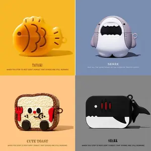 3D Taiyaki Cartoon Earphone Case for AirPods 4 2024 Wireless Earbuds Charging Cover for AirPods Pro 2 1 2 3 Earphone Accessories