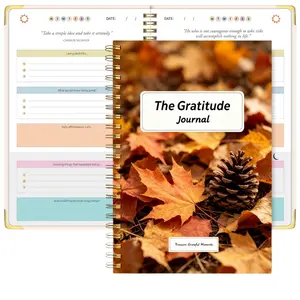 "Gratitude Journal" for Men and Women: Daily 5-Minute Gratitude Practice, Autumn Maple Leaf and Pinecone Cover Design, Includes Inspirational Prompts and Quotes, Bringing More Joy, Affirmation, Mindfulness, and Reflection, Personalized Self-Care Birthday