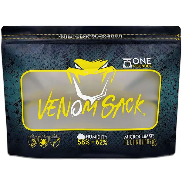 Venom Sack 5 Pcs/Pack One Pound LB Storage Cultivation Curing Terp Bags Stand-Up Pouches | 58%-62% Humidity Control Odor & Smell Proof | Heat Sealable Reusable Food Packaging