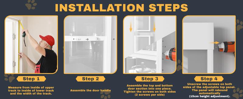 Lilypelle Dog Door for Sliding Glass Door, Adjustable Height Doggy & Cat Door for Sliding Door, Insert Patio Pet Door with Lock for Renters&Apartments