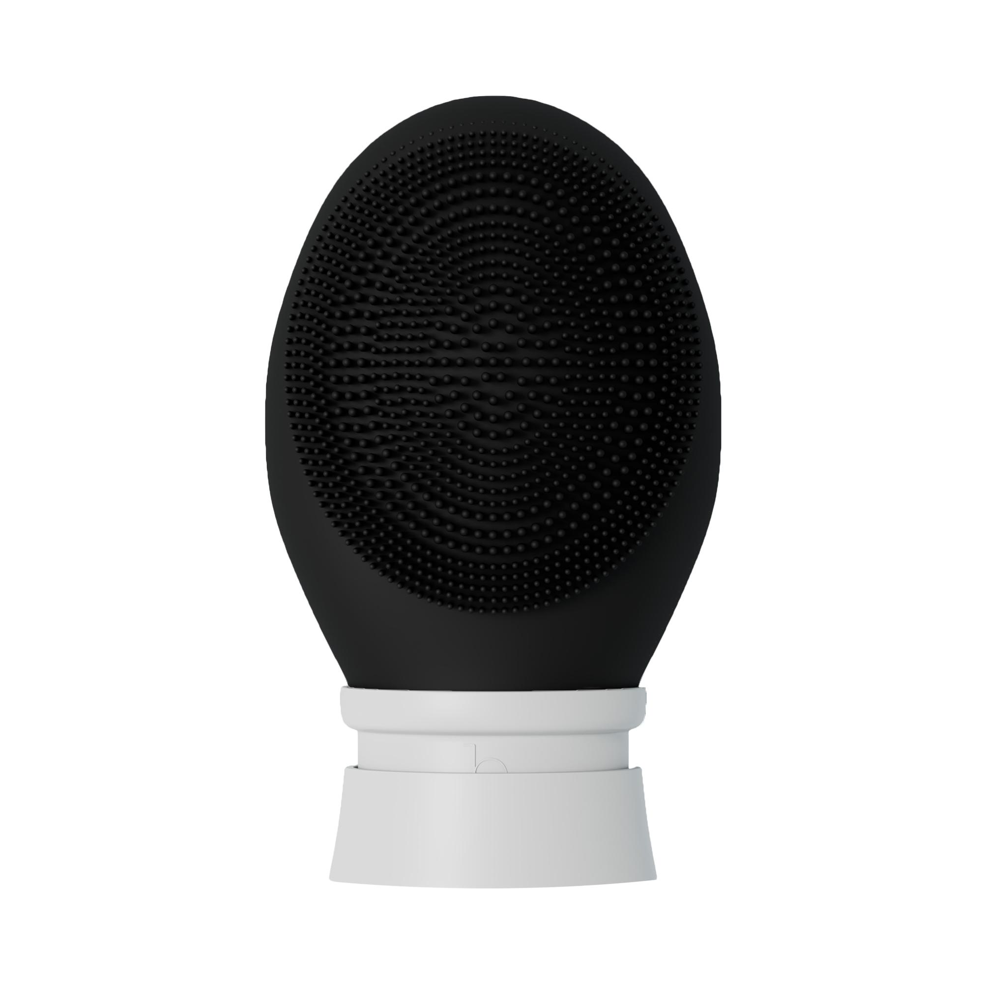 BUTTAH SKIN Vibrating Silicone Facial Cleansing Brush Skincare Tool for All Skin Types Water Resistant Design Black