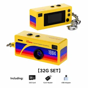 Mini Keychain Digital Camera – Pocket-Size Camera 1080P HD with 3MP Lens, Flash & 0.96" Screen, 32G Card & Charging Cable Included, Retro Vlog Camera for Travel, Concerts, Kids & Instant Party