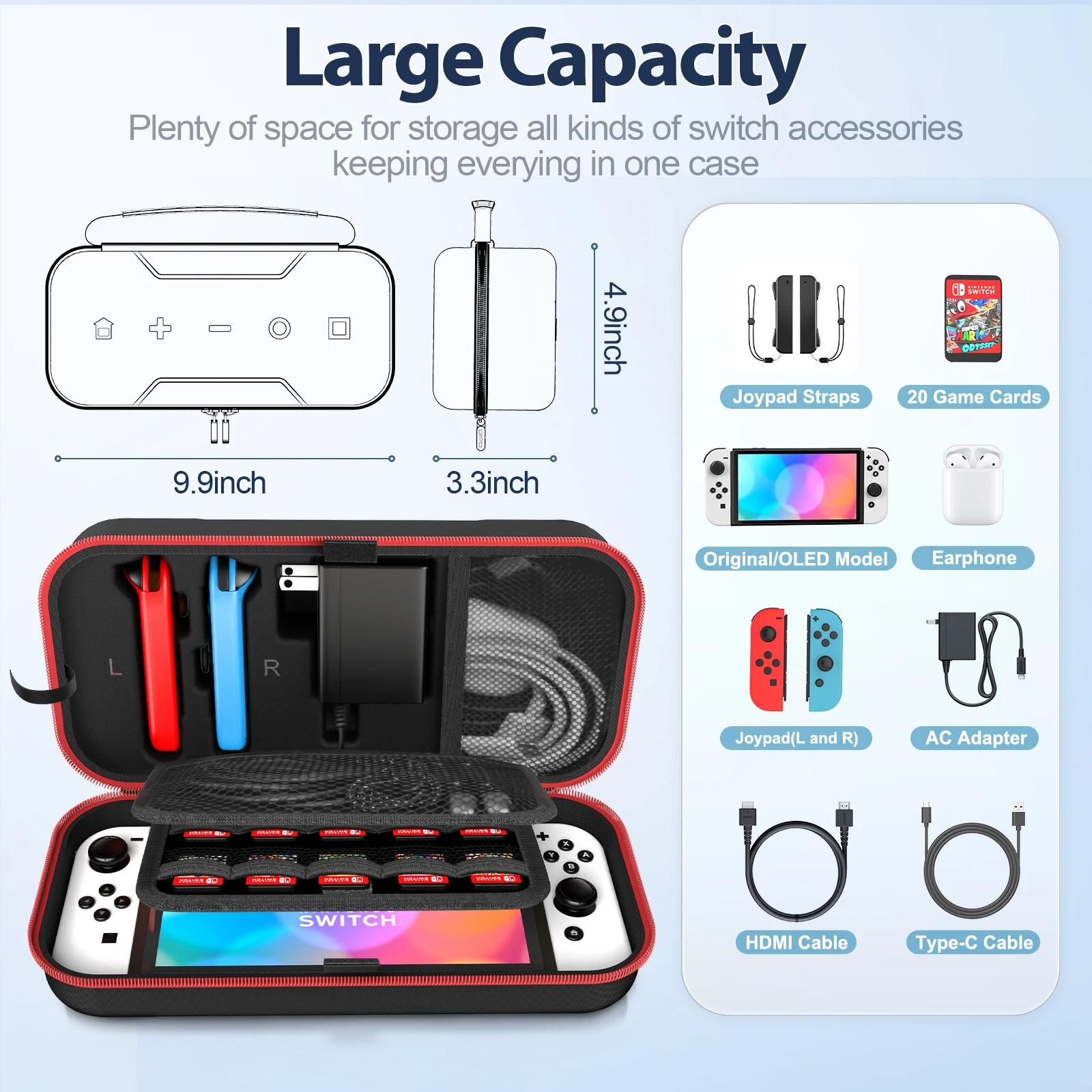 Travel-Ready Switch OLED Case | Waterproof, Anti-Scratch & Extra Storage | Game On the Go!