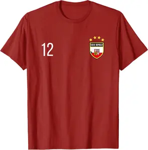 Czech Republic Number 12 Sports Jersey Football # Twelve T-Shirt