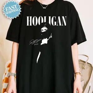Hooligan Graphic Tee, Dark Streetwear Shirt, Kpop Inspired Rebel Aesthetic.