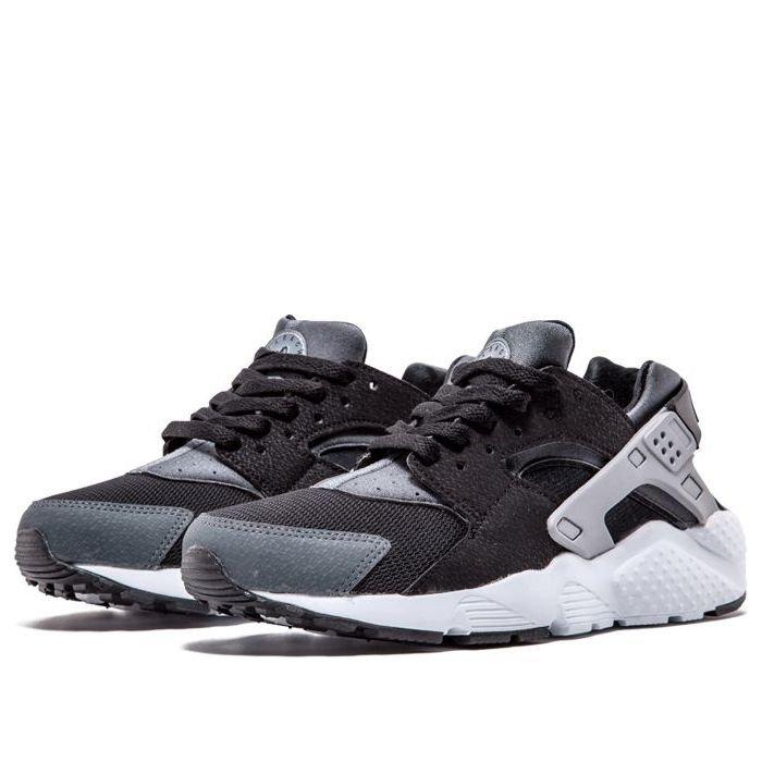 (GS) Nike Huarache Run 'Black Wolf Grey White' 654275-001