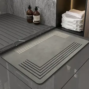 Luxury Anti-Slip Bathroom Mat, 2.5mm Thick Quick-Dry Bathroom Rug, Soft and Elegant Non-Slip Bath Carpet for All Seasons, Bathroom Floor Mat, Diatomite Bathroom Mat
