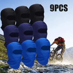 9 Pieces Balaclava Ski Face Mask, Full Face Cover UV Sun Protection Cooling Neck Gaiter Clothing Scarf Bandana, for Outdoor Sport