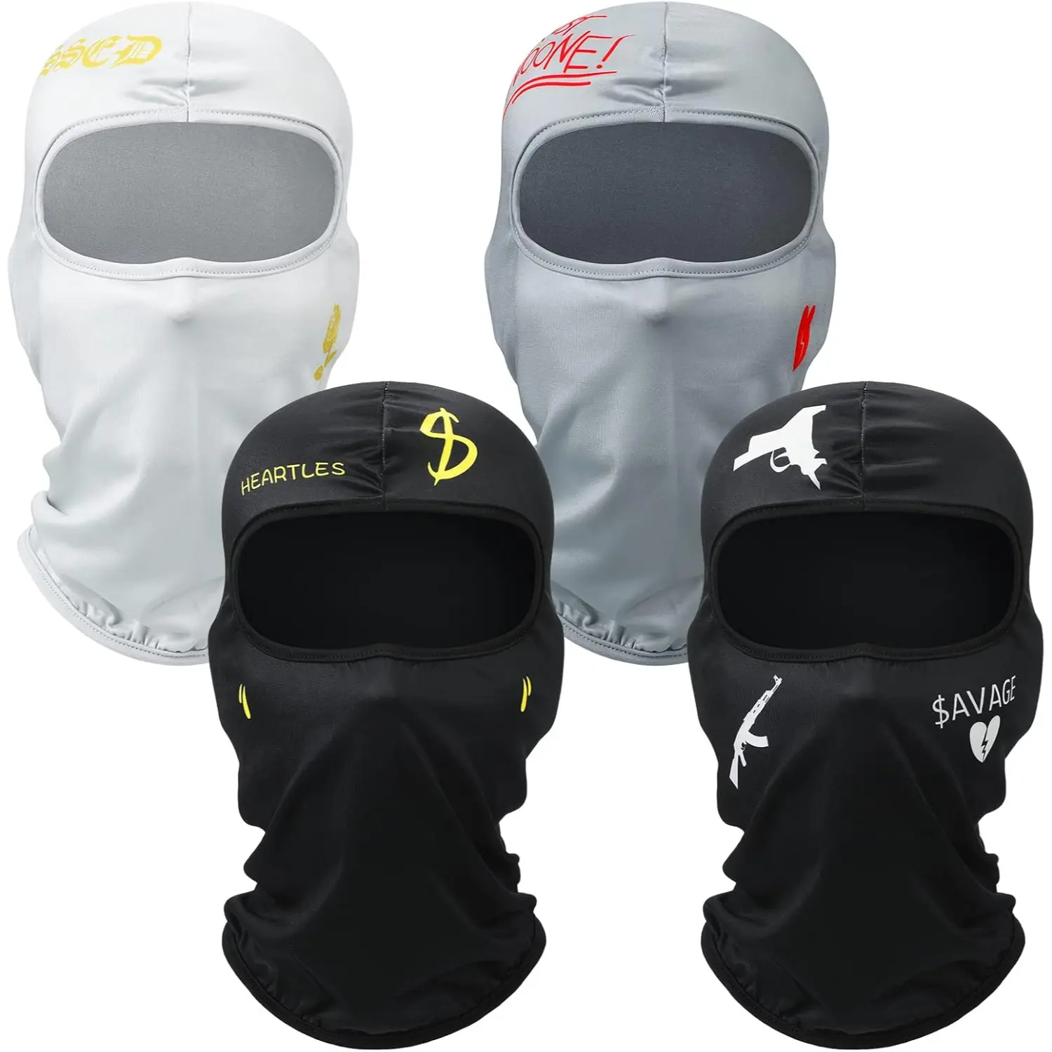 4 Pack Single Hole Ski Mask – Knit Balaclava Face Cover for Men & Women, Winter Cycling & Outdoor Sports UV Protective Breathable Set wind protection Tactical Full