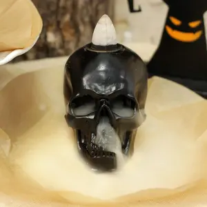 Skull Design Incense Burner, 1 Box Smoke Emerging from Skull Mouth and Eyes Incense Burner, Halloween Decoration, Home Decor, Halloween Gift, Scented