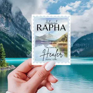 Jehovah Rapha Healer Stamp Art Print, Christian Waterproof sticker for water bottle and laptop, Exodus 15:26 Scripture Art