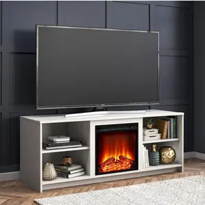 Fireplace TV Stand for TVs up to 65", White