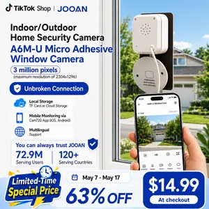 JOOAN Mini Window Security Camera 3MP HD 5X Zoom Night Vision 2.4G WiFi Motion Detection Two-Way Audio A6M-U Micro Adhesive for Home Safety