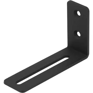 10 count 4" Black Adjustable L Corner Brace with Slot, Steel Joint Right Angle Slidable Brackets Support, Thickness 1/8", Max Load 30 LB