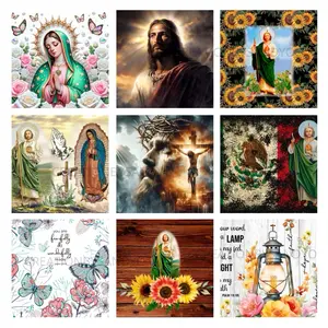 Religious Sublimation Transfer Bundle - 9 Sheets for 20oz, Ready to Use on Your Heat Press for 20oz Tumblers - Vibrant Designs for Tumbler Press Art Stickers Sticker Cards