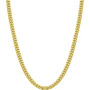 5mm Cuban Link Chain for Men, Stainless Steel Curb Chain Necklaces, 18/20/22/24/30 Inch