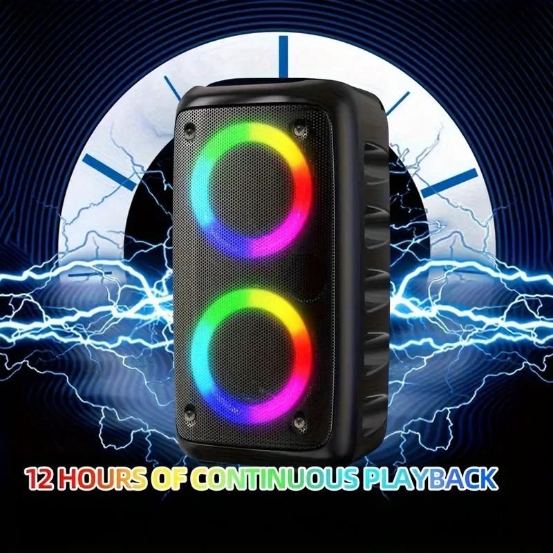 Premium Wireless Boombox Speaker - Large Stereo Sound, Built-in Microphone, Subwoofer, Party Speaker with Powerful Sound, Outdoor Party Speaker with Disco Light and Wireless Connectivity