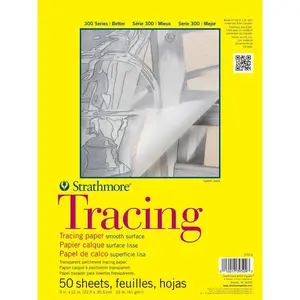 300 Series Tape Bound Tracing Pad, 9 X 12 inches, 25 lb., Transparent, 50 Sheets (370-9)