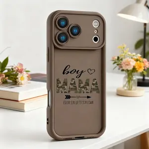 Personality Fashion Boy Mama Camo Heart Arrow Design Case for iPhone 17 Pro Max 16 16e 15 14 Plus 13 12 Mini 11 Air X XS Pattern Soft TPU Rubber Camera Protection Rugged Mobile Phone Cover Gift 2D printing
