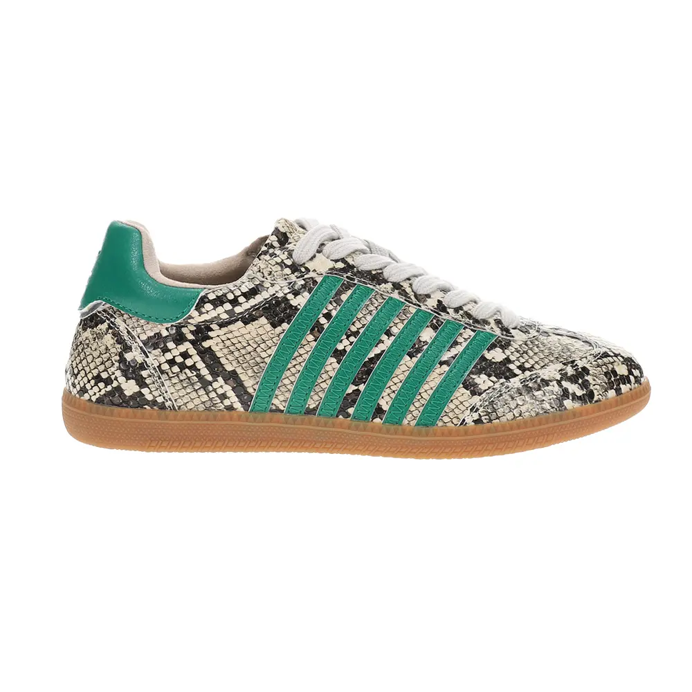 Shu Shop Womens Stevie Lace Up Sneakers Shoes Casual - Green, Off White