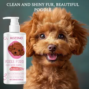 Rozino Poodle Color Fixing Shampoo - 100ml Gentle Plant-Based Formula Enhances & Protects Coat Color Deep Cleans & Conditions Curly Fur Prevents Matting