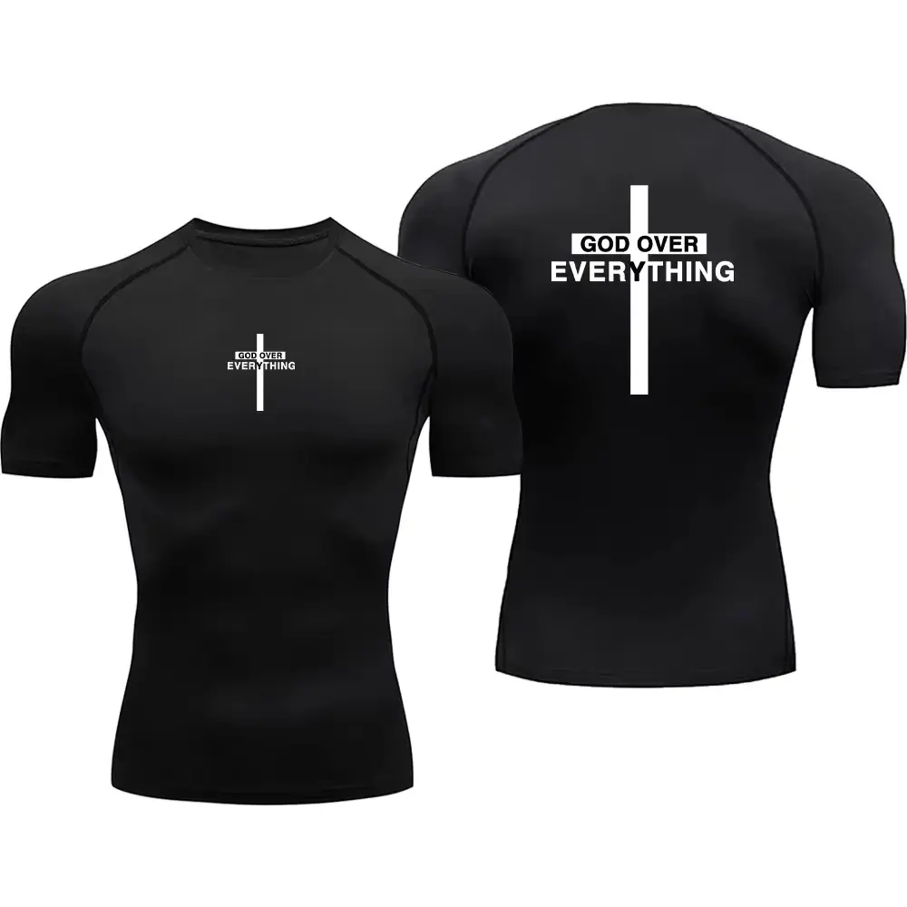 Men's Anime Compression Shirt Quick Dry Gym Fitness T-Shirt Elastic Athletic Undershirts Summer Autumn ZY00155