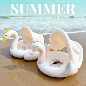 New Korean baby swimming ring Baby white swan sitting ring Shade swimming ring Adult children's armpit ring