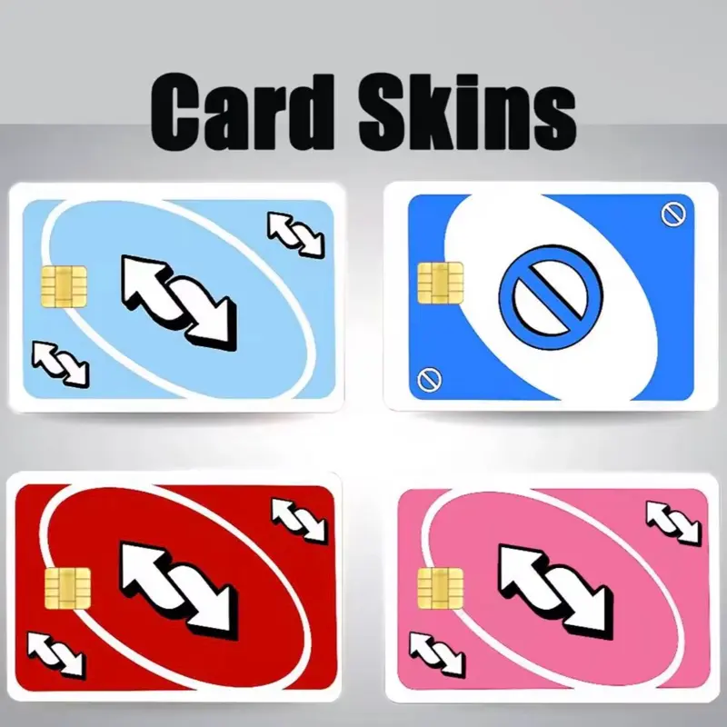 Uno Custom Decal Small Chip Credit Card Debit Card Cover Vinyl Skin Sticker Durable Waterproof Easy Install Personalize