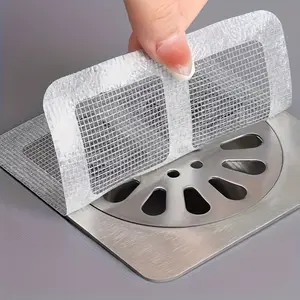 Disposable Shower Drain Hair Catcher Stickers – Plastic Mesh Strainer Covers for Bathroom, Bathtub & Sink Drains – Easy-to-Use Hair Stopper with Fine Grid Pattern to Prevent Clogs