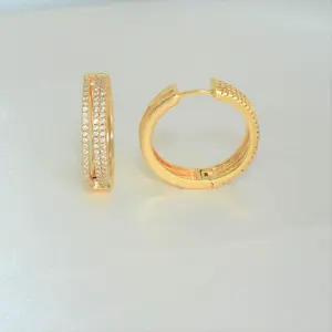 Huggie Hoop Earrings Gold Plated , 14K Gold Thick Hoop Earrings ,Gift for her