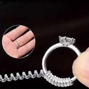 5pcs/set Ring Size Adjuster For Women Loose Rings, Transparent Silicone Ring Resizer Ring Adjuster For Loose Rings