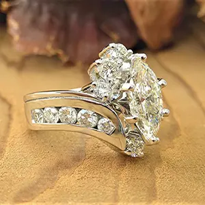 Elegant Silvery Plate Luxury Horse Eye Cubic Zirconia Copper Ring Suitable for Women's Wedding Gifts Engagement Rings Jewelry