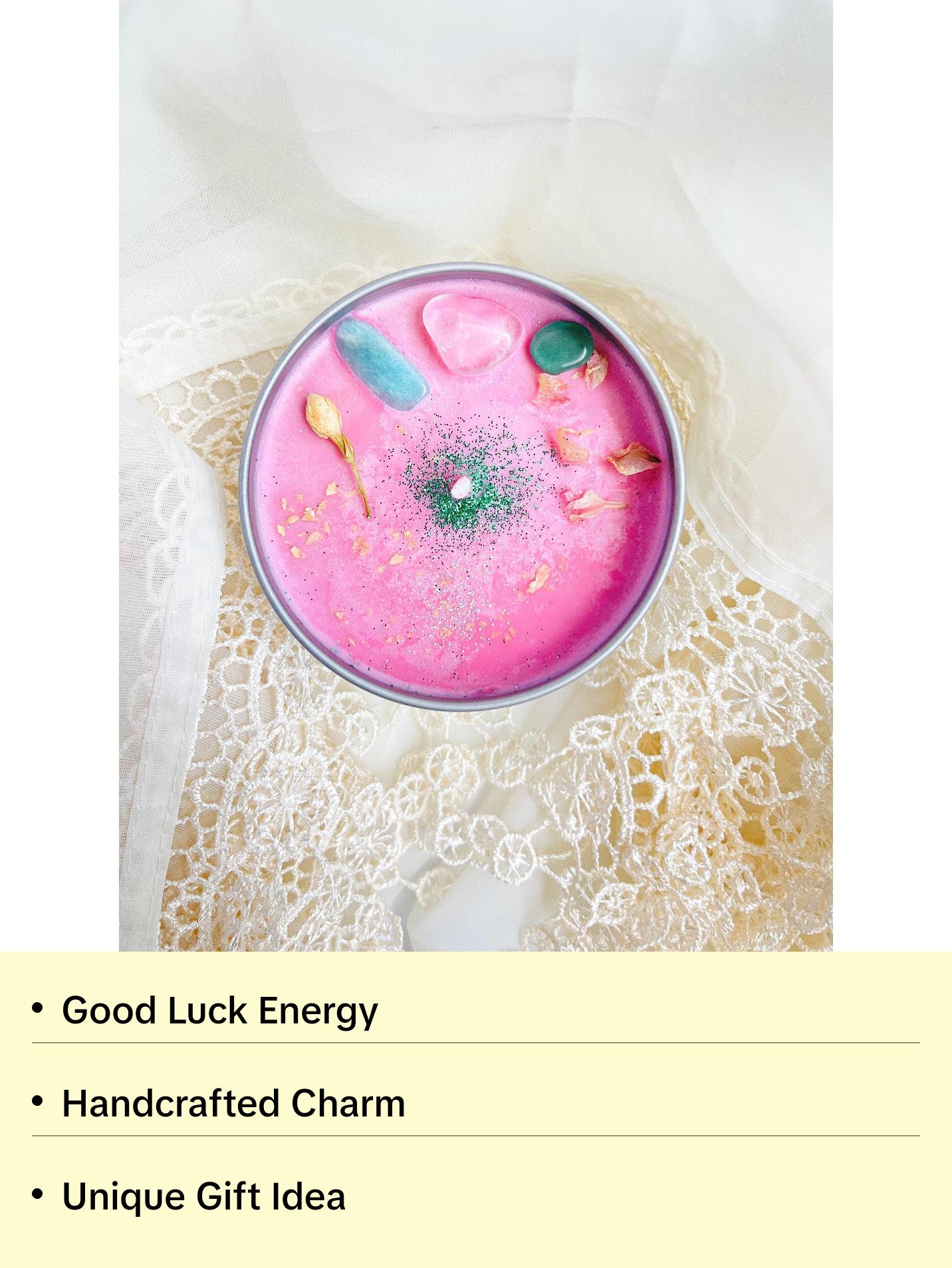 Good Luck Crystal Candle