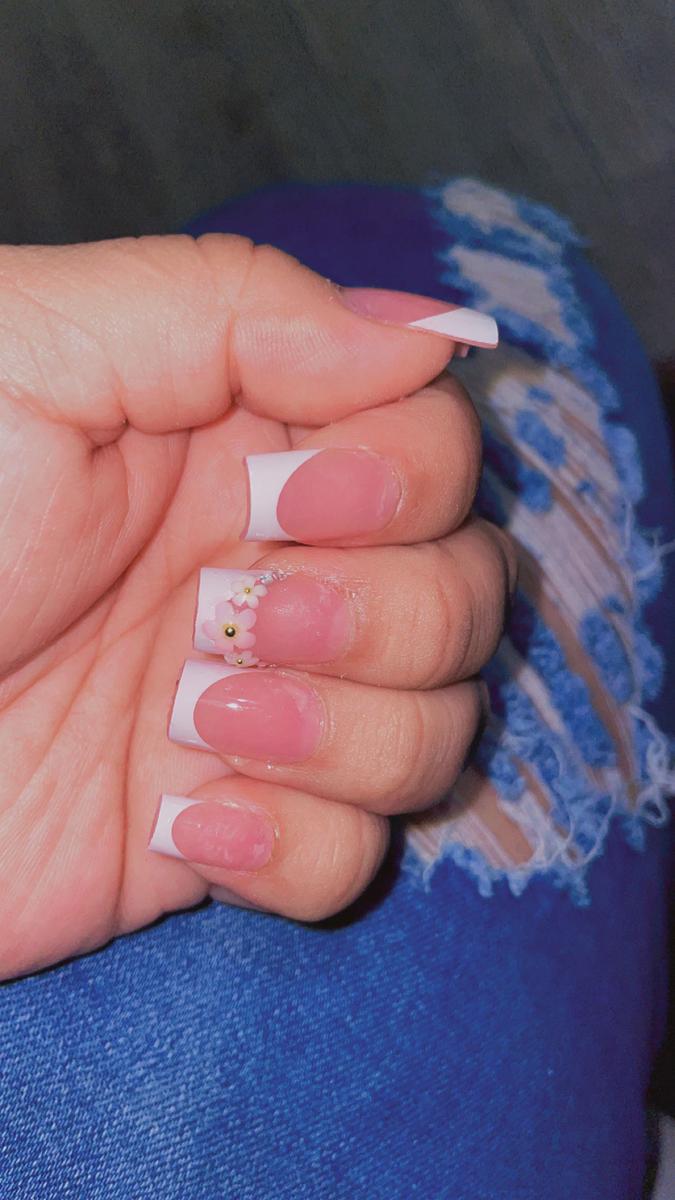 Item: White French Tip BERRY PINK