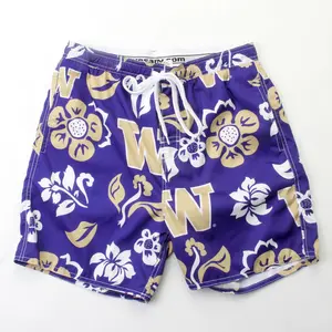 Washington Huskies Men's Floral Swim Trunk