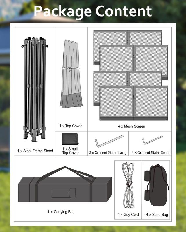 Pop Up Gazebo 12x12, Canopy Tent with Mosquito Netting, One Push Setup for Backyard Patio Garden with 4 Sand Bags- Blue