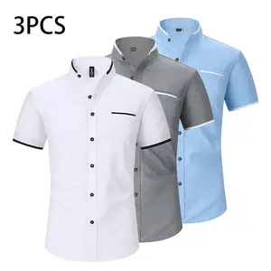 Men’s short-sleeve shirt (set of 3); casual, breathable, stretchy men’s jacket with a buttoned collar for everyday wear. Long-sleeve shirts for men meme st patrick's day