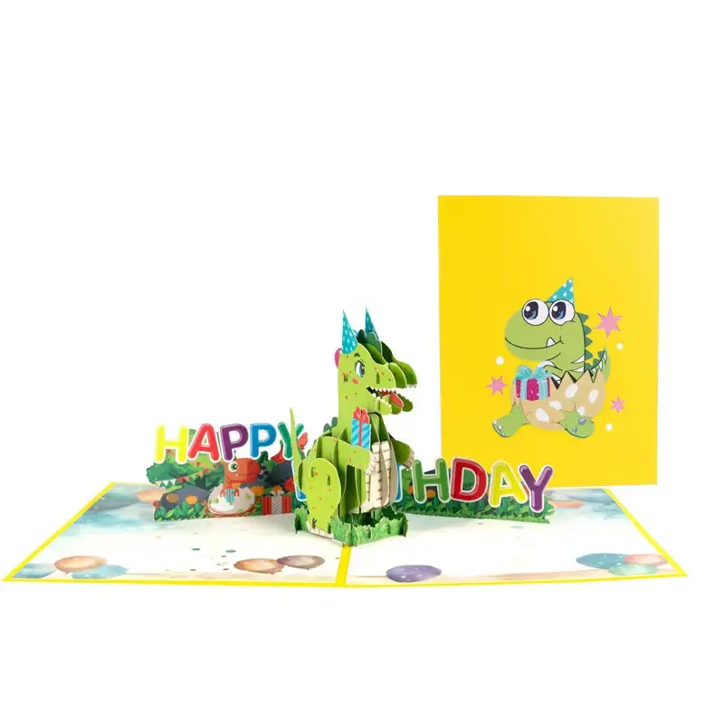 Dinosaur Handmade 3D Birthday Greeting Card
