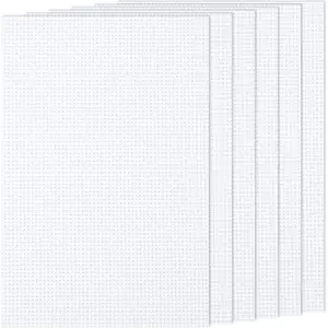 6 PCS 14 Count Cross Stitch Aida Fabric, 18 by 12 Inch White Aida Cloth for Home DIY Embroidery Decoration