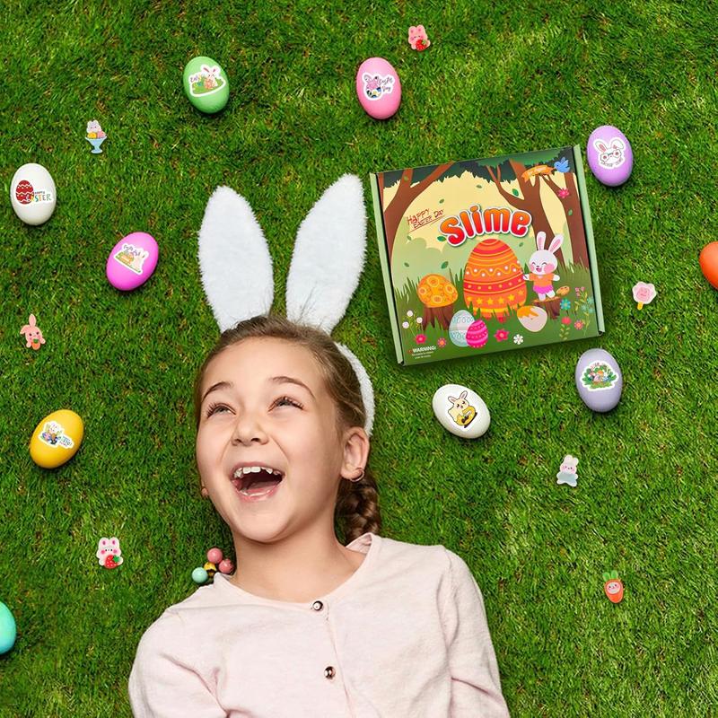 12 Pack Easter Egg Slime Kit for Kids – Stretchy Scented Colorful Slime, Prefilled Easter Eggs for Egg Hunt, Easter Basket Stuffers, Party Favors & Holiday Gifts