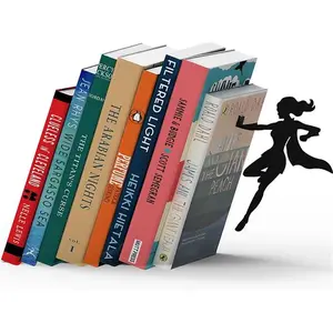 Supergal Superhero Bookends Heavy Duty Hidden Metal Bookends for Shelves Desk or Countertop Decorative Book Holder for Home Decor Gift for Book Lovers and Home Décor