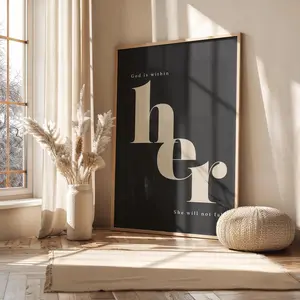 Female unframed Poster, Feminine Print Strong Women Quote, Female Empowerment Feminist Wall Art, Woman Black Girl, Juneteenth Gift Room Home Decor