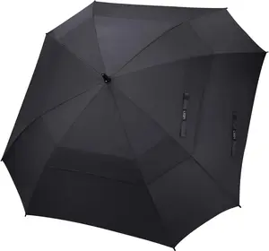 Large Golf Umbrella 62/68 inch Square Vented Windproof Auto Open Oversized Stick Umbrella
