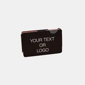 Men's RFID Blocking Compact Wallet with Custom Engraving - Personalized Text or Logo Design, Durable Anodized Aluminum, Holds 1-12 Cards, Slim Lightweight, Secure Money Clip