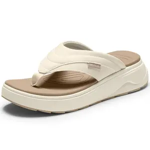 Women's Platform Flip Flops with Arch Support for Plantar Fasciitis Relief Cushioned Walking Sandals Lightweight Non-Slip Shoes for 2026 Summer Outfits