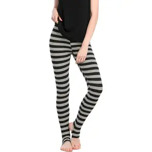 Women's Leggings Striped Tights High Waist Elastic Waistband Party Yoga Stirrup PantsGift