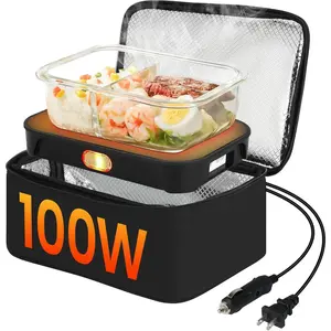 Protable Oven  Warmer, 100W 12V/24V/110V 3-in-1 Electric  Heater Heated Lunch Box Mini Microwave for Adults with 4L Bag,  Heating Keep Meals Warm for , , Office, ,Travel