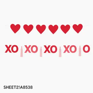 XOXO Tassel & Heart Banner Set for Valentine's Day