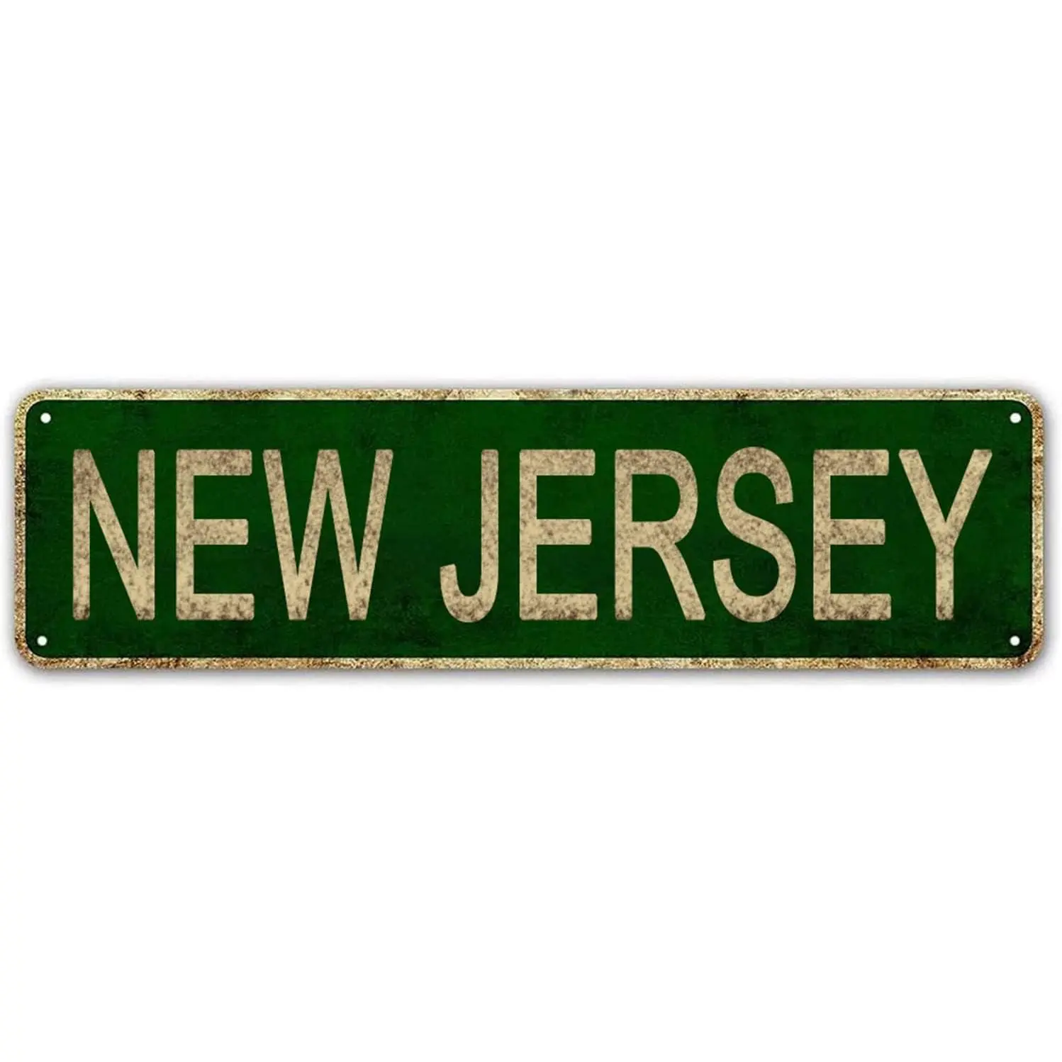 New Jersey Sign, America State Name Vintage Metal Tin Sign, Wall Decor for Office/Home/Classroom - Best Decor Gift Ideas for Women Men Friends 4x16 Inches Alabama